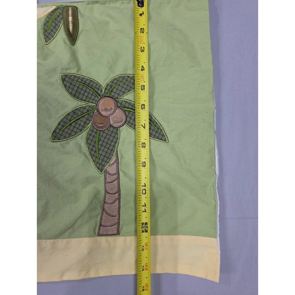 NoJo Jungle Babies Valance Set 2 Green Monkey Lion Safari Nursery 14x58 Tab‎ Top